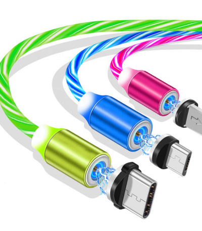 3 в 1 струящийся светодиодный USB-кабель для зарядки